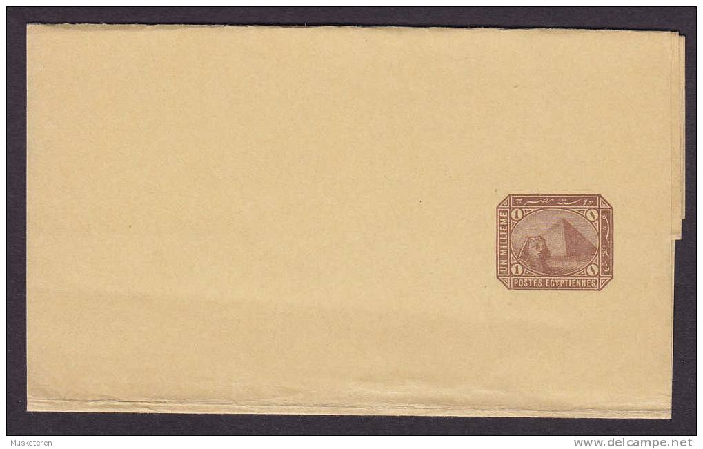 Egypt Egypte Postal Stationery Ganzsache Streifband Wrapper 1 M Sfinx & Pyramid - 1866-1914 Khedivaat Egypte