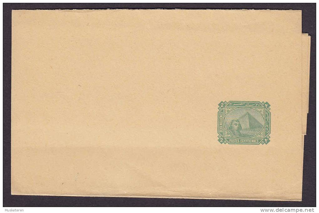 Egypt Egypte Postal Stationery Ganzsache Streifband Wrapper 2 M Sfinx & Pyramid - 1866-1914 Khedivaat Egypte