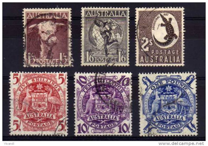 Australia - 1948/49 - Definitives (Part Set, With Watermark) - Used - Used Stamps