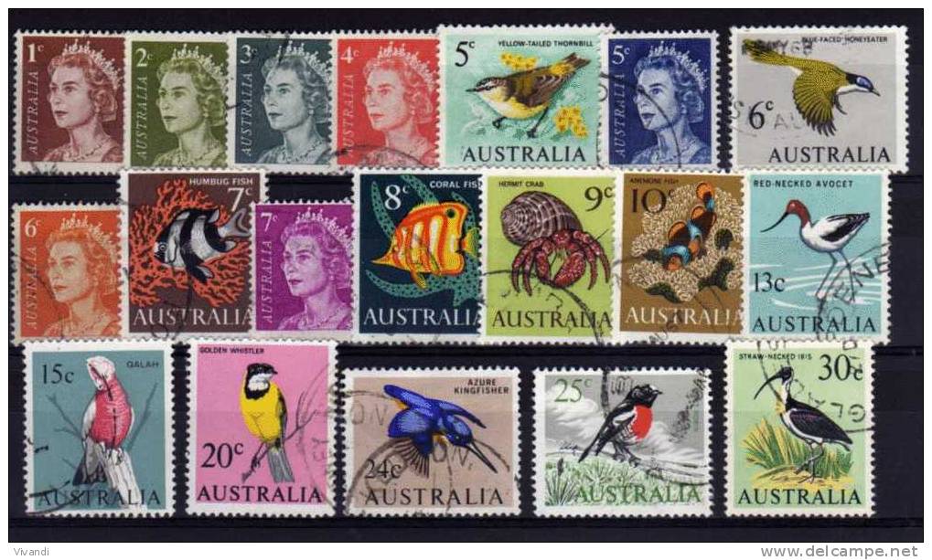 Australia - 1966/71 - Decimal Definitives (Part Set) - Used - Oblitérés