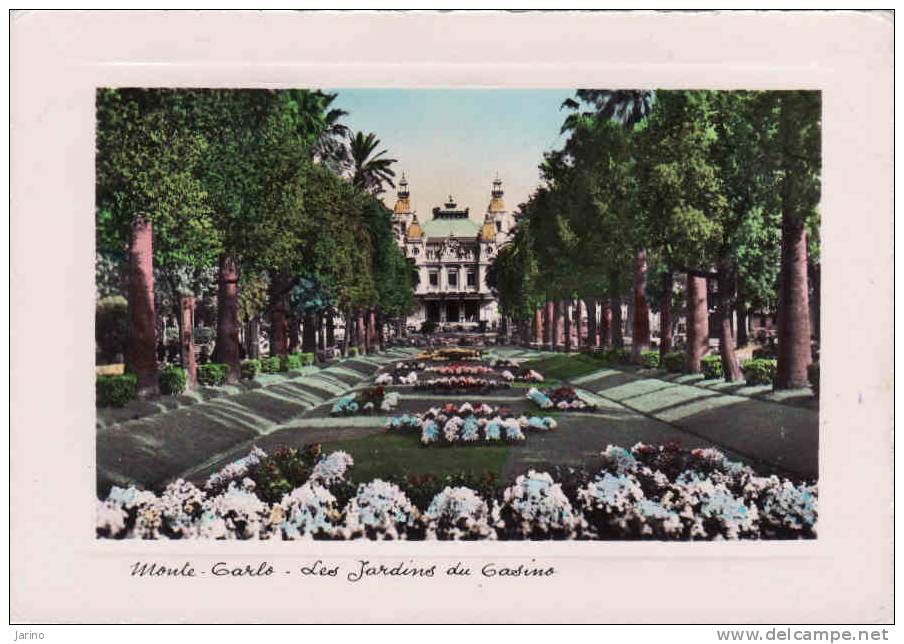 Monaco, Monte Carlo  1949, Les Jardins Du Casino, Circule Oui - Casino