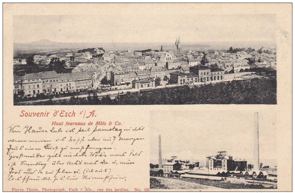 Souvenir D'Esch/Alzette , Haut Fournaux De Metz & Co. Luxembourg ,  PU-1900 - Esch-Alzette