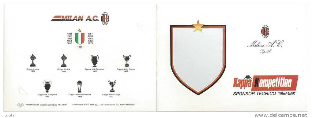 Filatelia - KAPPA COMPETITION -MILAN A.C.-  FOLDER EMESSO IN OCCASIONE DELLA VITTORIA DEL CAMPIONATO DI CALCIO 1987/1988 - Paquetes De Presentación