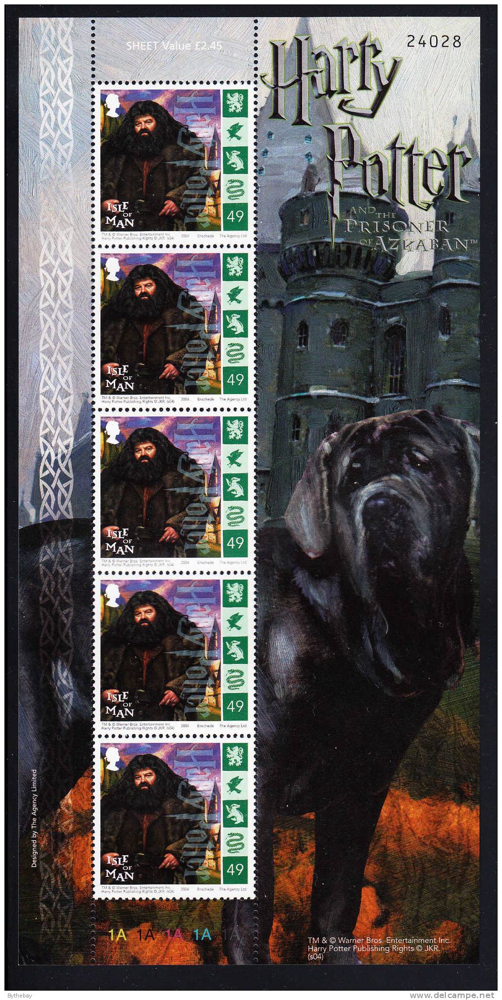 Isle Of Man MNH Scott #1078 Minisheet Of 5 49p Hagrid - 'Harry Potter And The Prisoner Of Azkaban' - Man (Ile De)