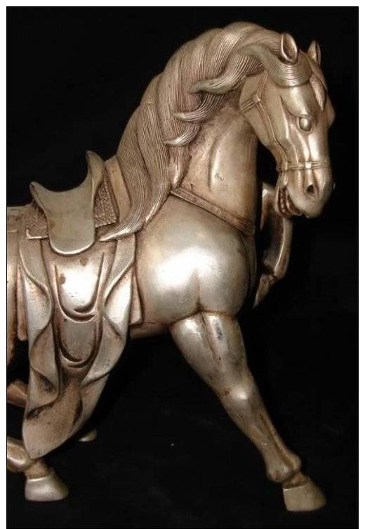 Collection Qing Dynasty Silver Horse Statue - Other & Unclassified