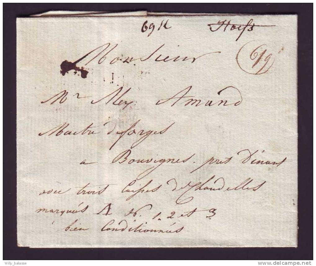 Lettre Datée De Bruxelles 1836 + "69 St "avec 3 .. De Chandelles Marqués A N 1,2 Et 3 Bien Conditionnés" - 1830-1849 (Unabhängiges Belgien)