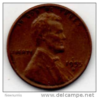 STATI UNITI 1 CENT 1955 - 1909-1958: Lincoln, Wheat Ears Reverse
