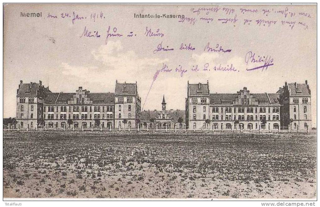 Memel Infanterie Kaserne Klaipeda Feldpost 5.1.1916 Gelaufen Klaypeda - Ostpreussen