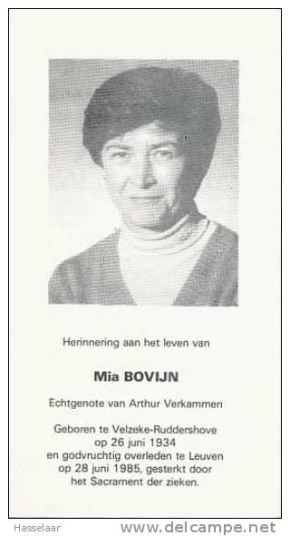 Mia Bovijn - Velzeke-Ruddershove 26 Juni 1934 - Leuven 28 Juni 1985 - Images Religieuses