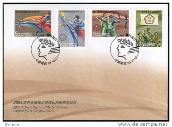 FDC 2004 Athens Olympic Games Stamps Taekwondo Archery Sport Taek Wondo - Archery
