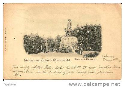 Bln054/ Halensee, Grunewald. Denkmal (Bismarck Mit Hund) Radfahrer Gruppenbild - Grunewald