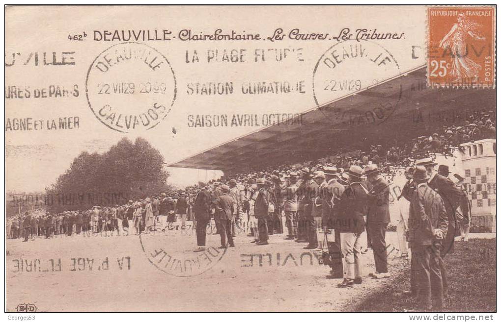 CPA   DEAUVILLE  Clairefontaine  Les Courses Les Tribunes 1929 - Reitsport