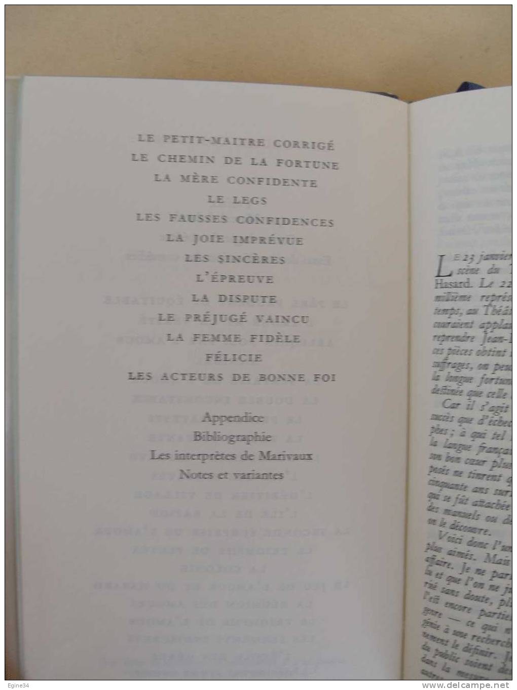 Bibliothèque De La PLEIADE No 79 -  MARIVAUX  - Théâtre Complet - La Pléiade