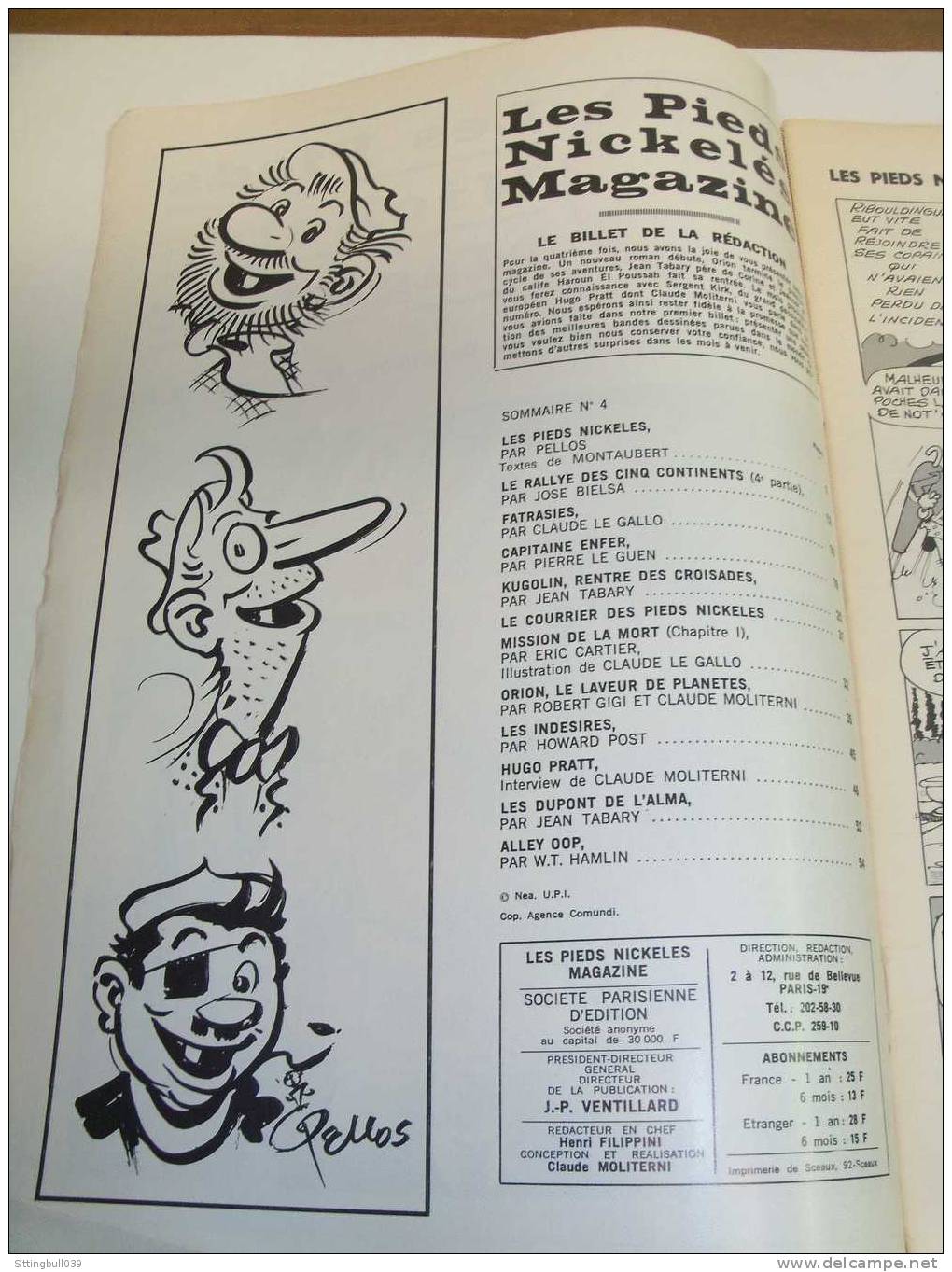 Les Pieds Nickelés Magazine. N° 4. SPE 1971. PELLOS, PRATT, GIGI, TABARY, HAMLIN, MILTON CANIFF, WINDSOR McCAY, Etc - Pieds Nickelés, Les
