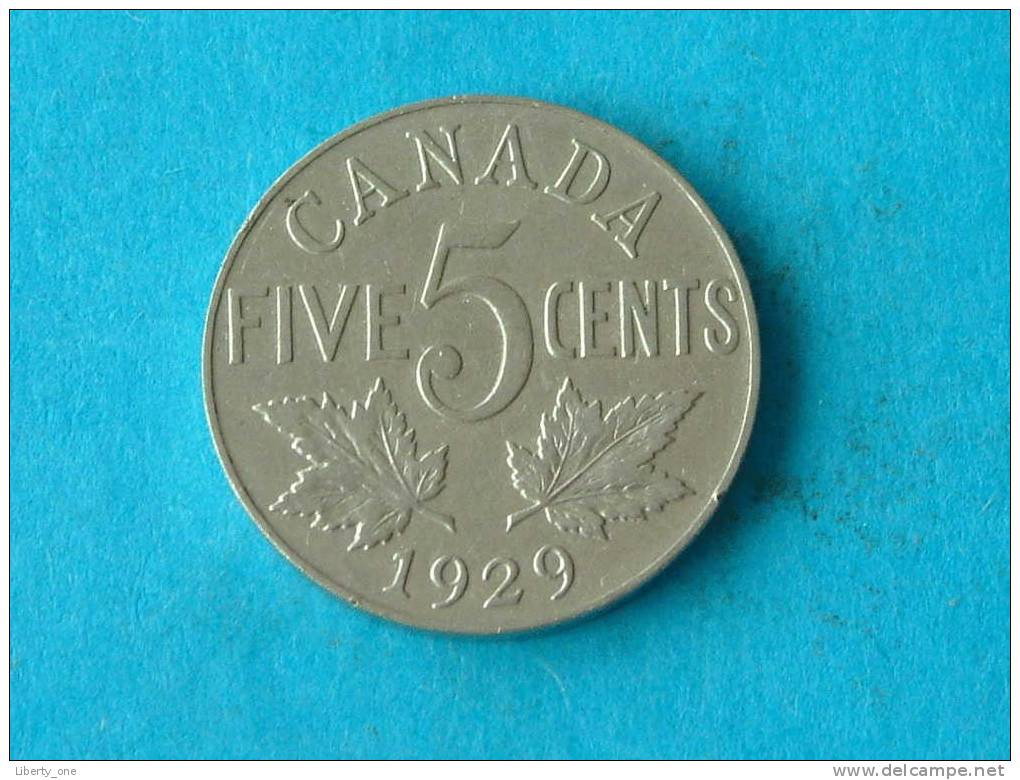 1929 - FIVE CENTS / KM 29 ( For Grade, Please See Photo ) ! - Canada