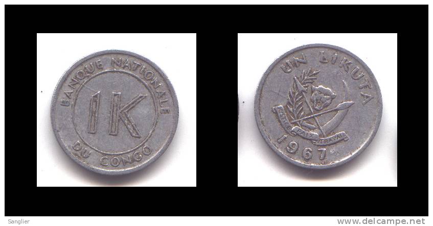 1 LIKUTA 1967 - Congo (Rép. Démocratique, 1964-70)