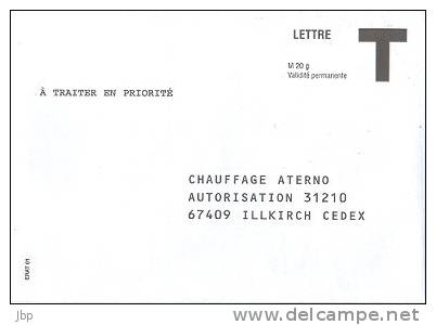 France - Enveloppe Réponse T - Chauffage Aterno. - Cards/T Return Covers