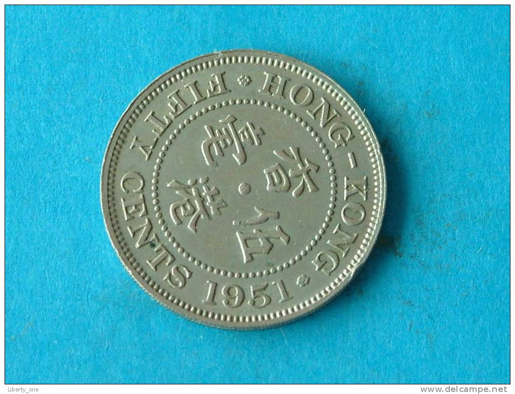 1951 - FIFTY CENTS / KM 27.1 ( For Grade, Please See Photo ) ! - Hong Kong