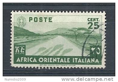 1938 AOI USATO SOGGETTI DIVERSI 25 CENT - RR8457 - Italian Eastern Africa