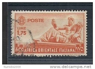 1938 AOI USATO SOGGETTI DIVERSI 1,75 LIRE - RR8457 - Italienisch Ost-Afrika