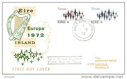 IRELAND  EUROPA CEPT 1972  FDC - 1972