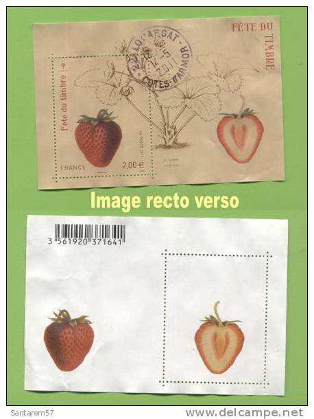 Timbre Oblitéré Used Stamp Fête Du Timbre 2011Bloc Feuillet Fraise Rubis Jardin Fruitier Du Museum FRANCE - Gebraucht