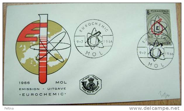 1966 BELGIUM FDC CHEMISTRY  EUROCHEMIC - Scheikunde