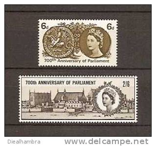 UNITED KINGDOM REINO UNIDO GROßBRITANNIEN 700th. ANNIVERSARY OF PARLIAMENT (01-054) 1965 / MNH / 422 - 423 - Nuovi