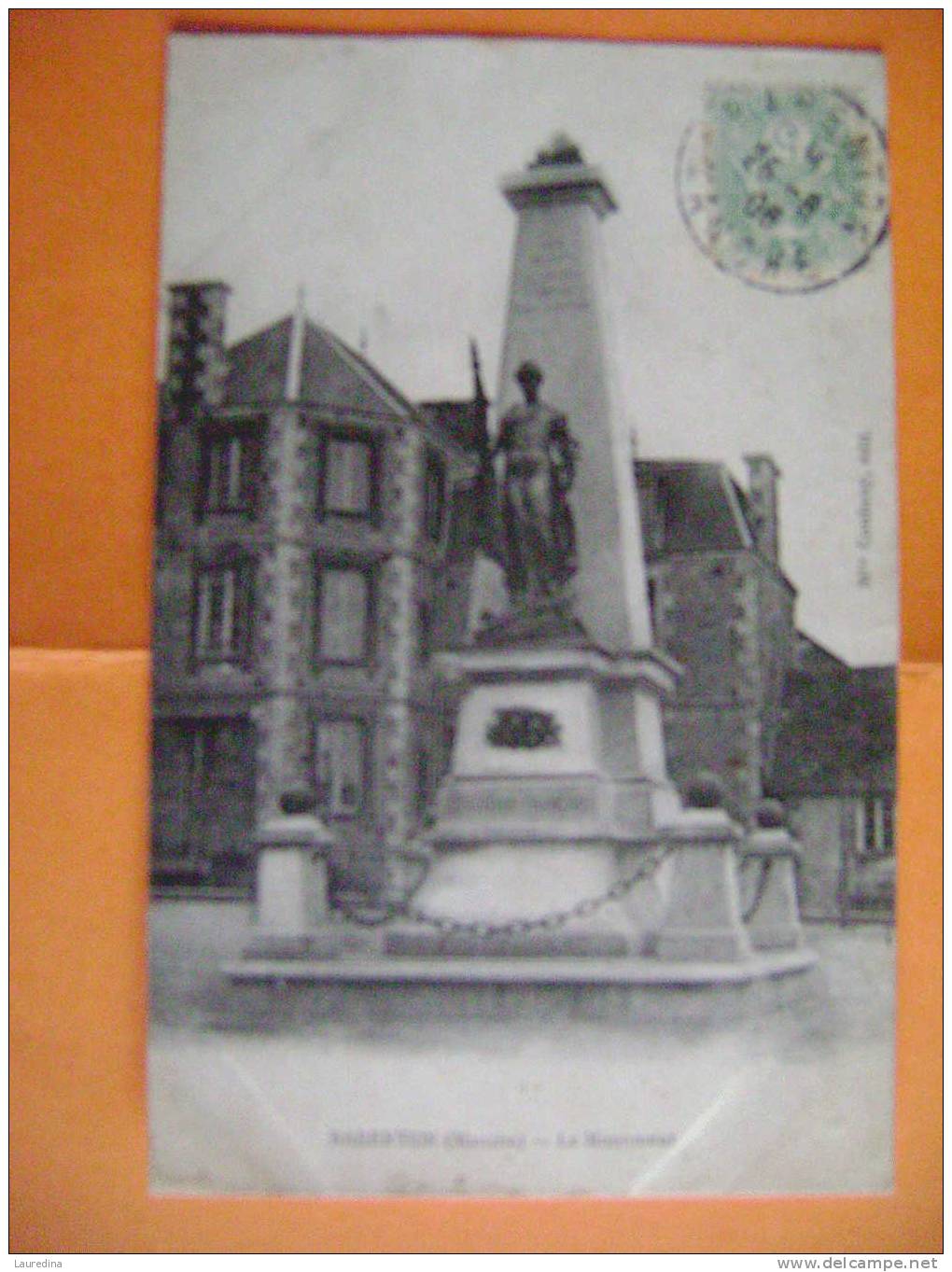 CP  BARENTON   LE MONUMENT - ECRITE EN 1906 - Barenton