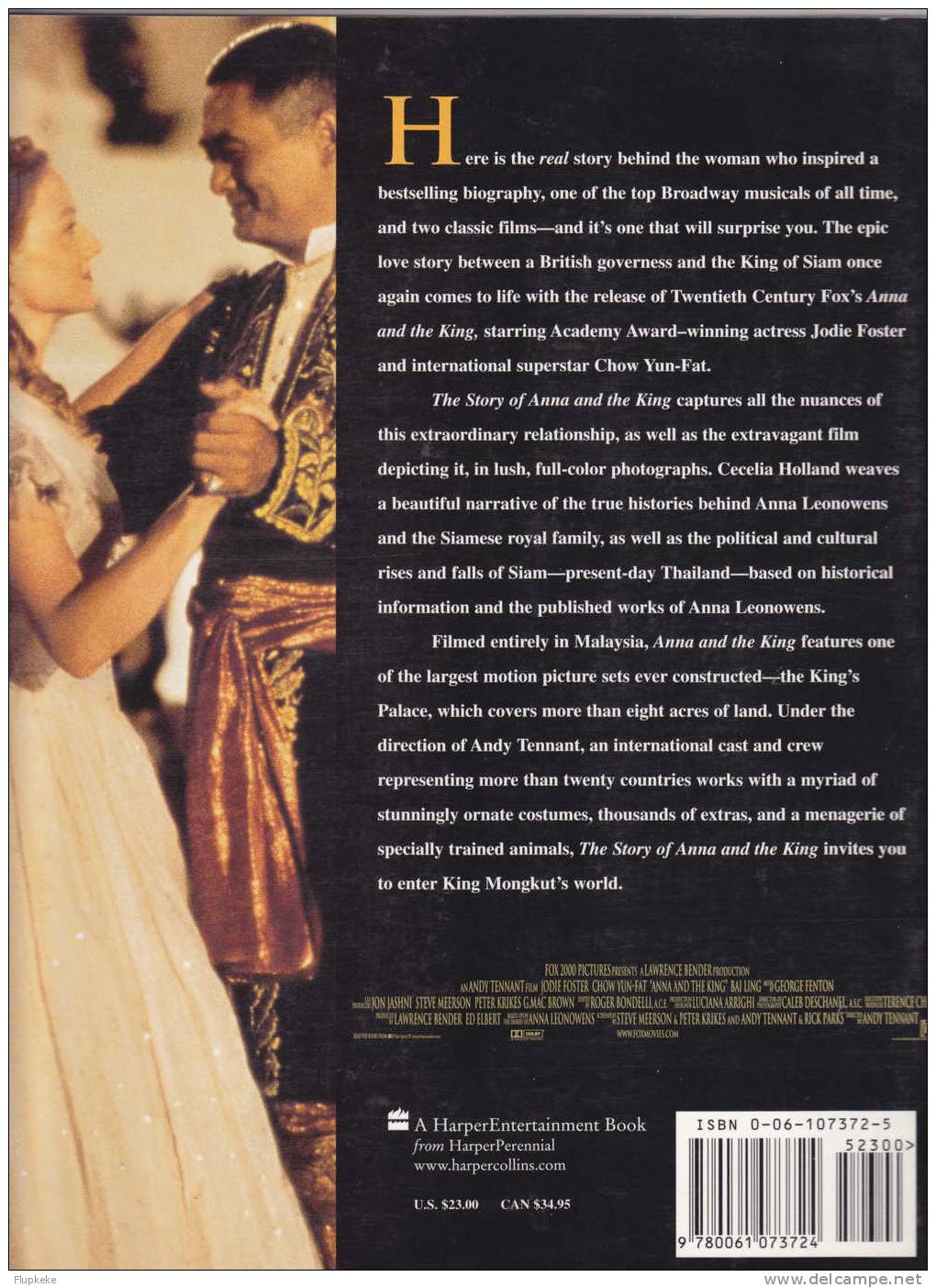 The Story Of Anna And The King Cecilia Holland Harper Entertainment Book 1999 Jodie Foster - Films