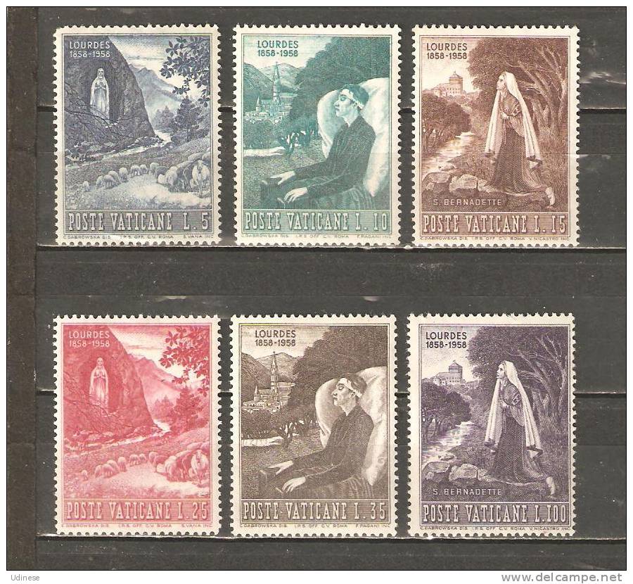 VATICAN 1958 - LOURDES -  CPL. SET - MNH MINT NEUF - Nuevos