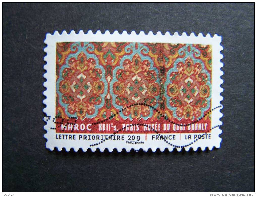 OBLITERE FRANCE ANNEE 2011 N° 522 SERIE TISSUS DU MONDE  MAROC AUTOCOLLANT ADHESIF - Used Stamps