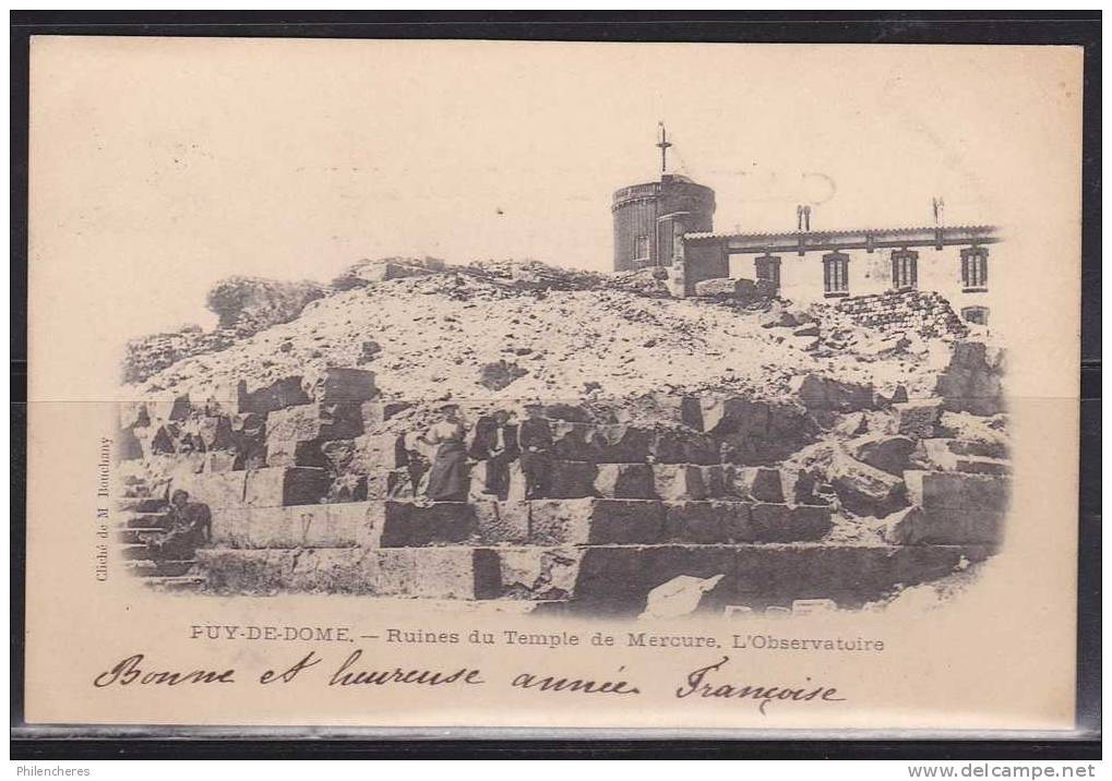 Astronomie - CPA - Observatoire Du Puy De Dome - Ruines Du Temple De Mercure - Cachet Postal De 1903 - Sterrenkunde