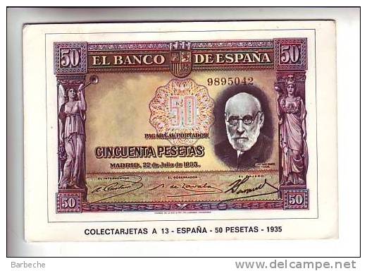COLECTARJETAS A 13 ESPANA - 50 PESETAS - 1935 - Monedas (representaciones)
