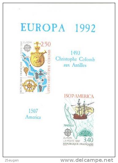 FRANCE 1992  EUROPA CEPT  ETB - 1992