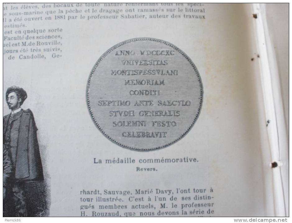 1890 UNIVERSITE DE MONTPELLIER AMIRAL BERGASSE DU PETIT THOUARS "FORMIDABLE" TELEGRAPHE SIBERIE CATHEDRALE DE CARTHAGE