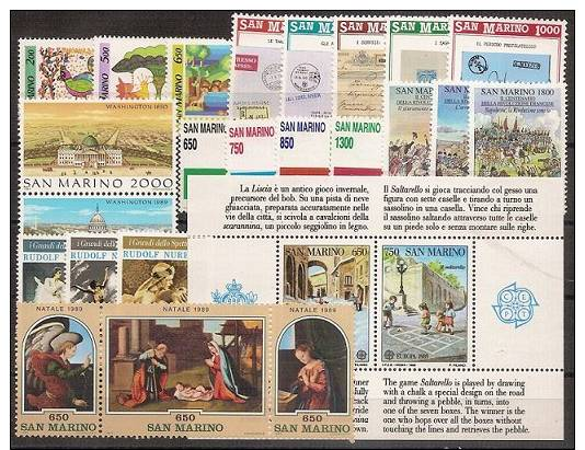 SAN MARINO-ANNO 1989 COMPLETO-TUTTI NUOVI MNH** - Full Years