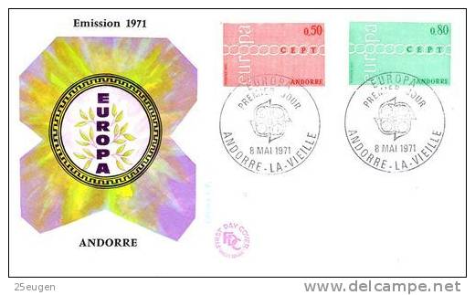 FRENCH ANDORRA  1971  EUROPA CEPT FDC - 1971
