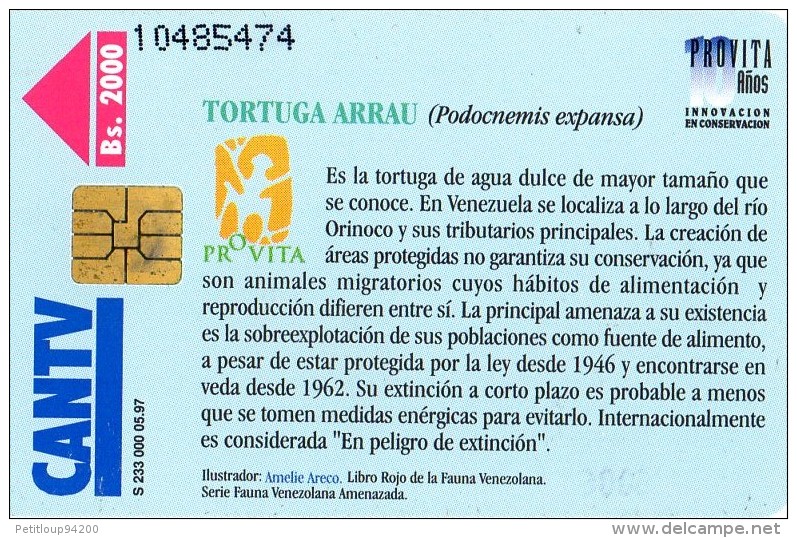 TELECARTE   VENEZUELA  2000 BS  Tortue Arrau  Turtle - Venezuela