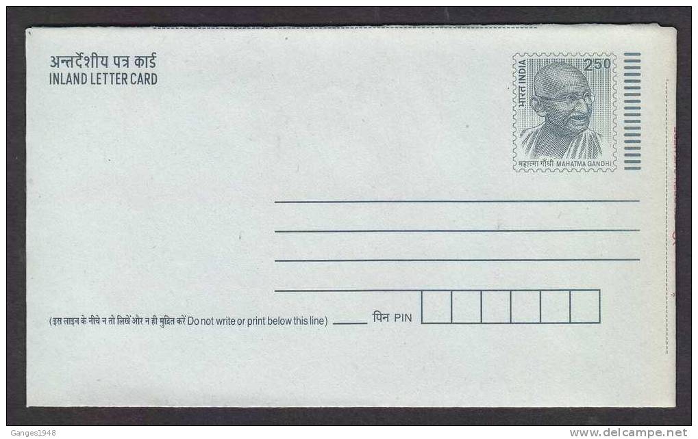 India Mahatma Gandhi  2.50 Rs Inland Letter Card # 23423 - Mahatma Gandhi