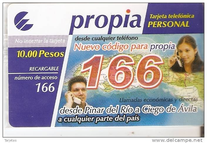 PR-020 TARJETA DE CUBA DE PROPIA DE $10 SERVICIO 166  NUEVA-MINT - Kuba