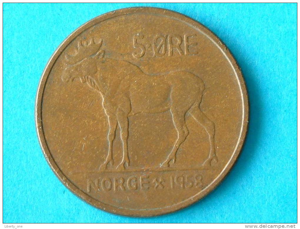 1958 - 5 ORE / KM 405 ( For Grade, Please See Photo ) ! - Norway