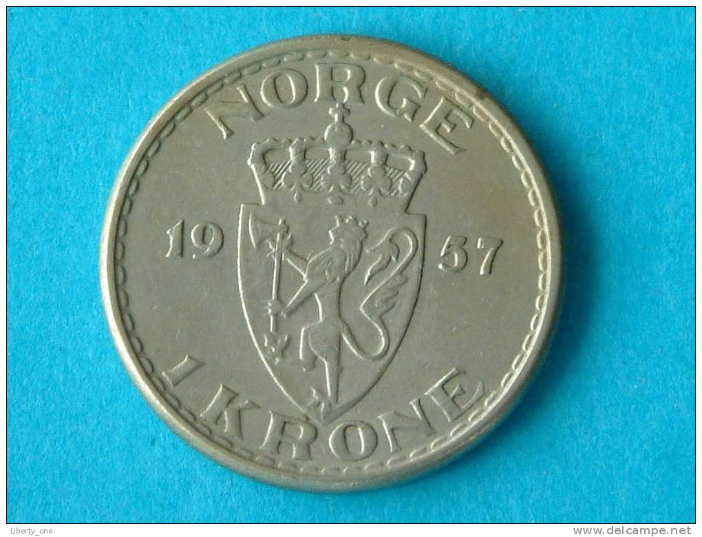 1957 - 1 KRONE / KM 397 ( For Grade, Please See Photo ) ! - Norvège