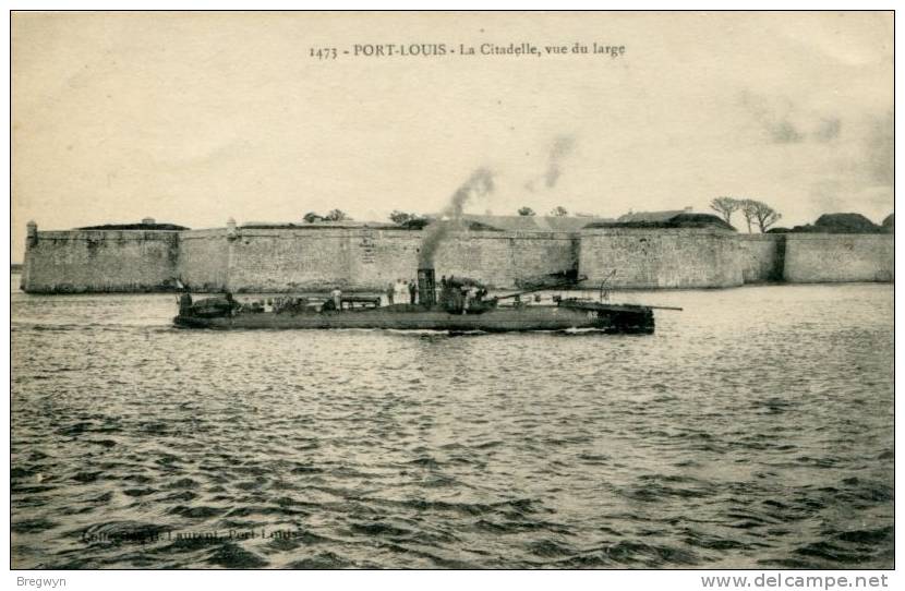 56 - CPA Port-Louis - La Citadelle, Vue Du Large (torpilleur) - Port Louis