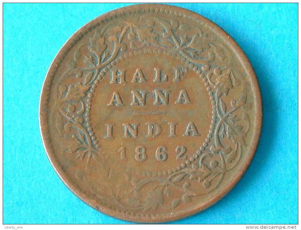 1862 - HALF ANNA - KM 468 ( For Grade, Please See Photo ) ! - Inde