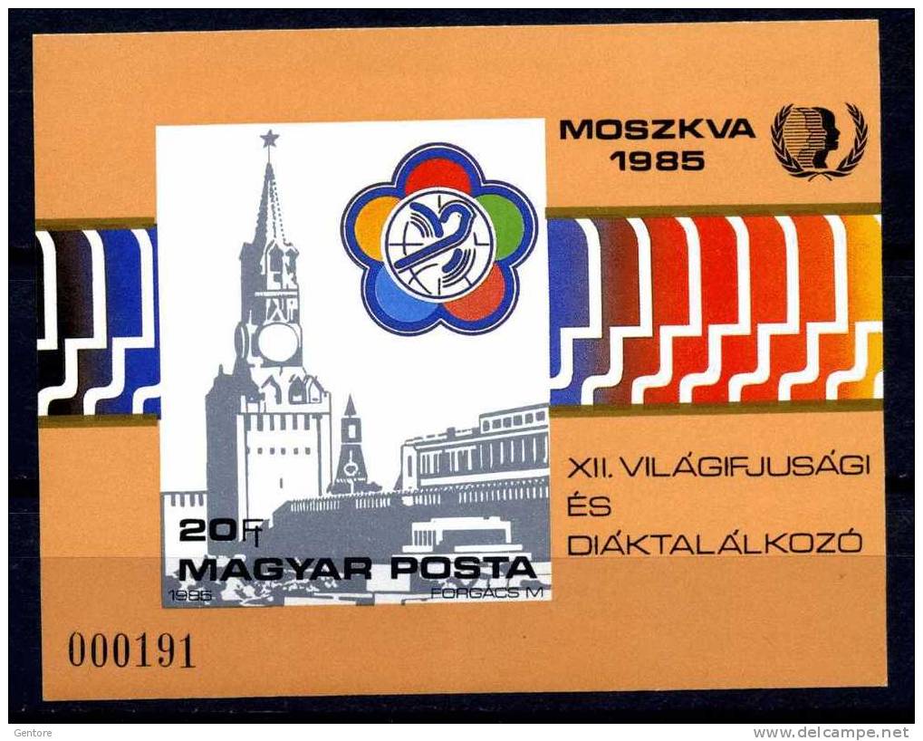 HUNGARY 1985  Youth  Festival In Moscow   Yvert Cat N° Block 180  IMPERFORATED  Mint Never Hinged - Other & Unclassified