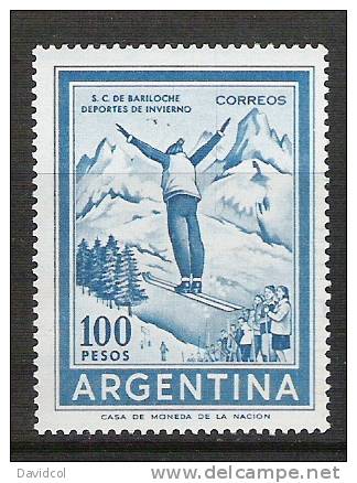 M862.-.ARGENTINA .-. 1961 .-. MI #: 770  .--. MNH .-. SKI. WINTER SPORTS / DEPORTES DE INVIERNO - Nuevos