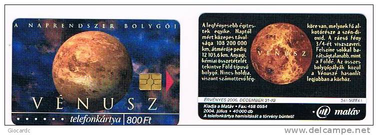 UNGHERIA (HUNGARY) - MATAV  (CHIP) - 2004  PIANETI (PLANETS: VENUS)     - USED  -  RIF. 3590 - Astronomy