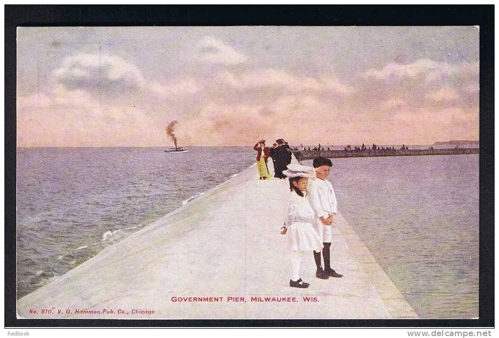RB 721 - Early Postcard - Government Pier Milwaukie Wisconsin USA - Milwaukee