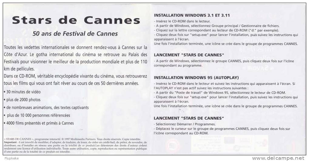 Stars De Cannes 50 Ans De Festival De Cannes Cd-Rom EMME Interactive 1997 - Film/ Televisie
